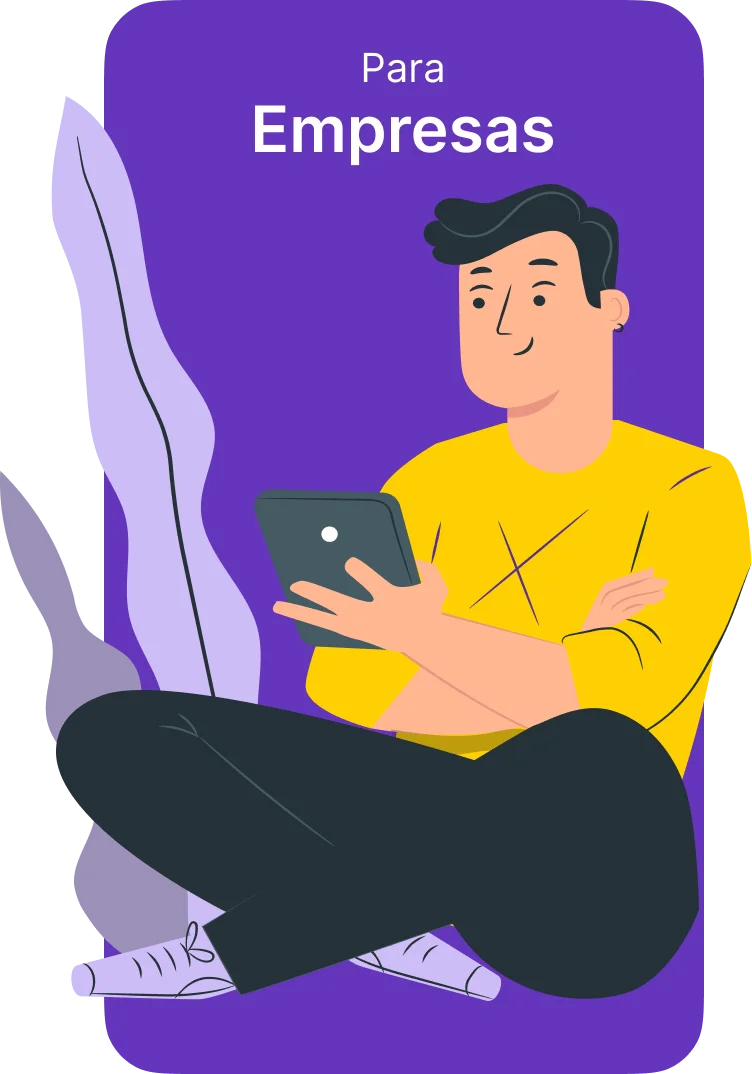 Recrutador usando um tablet